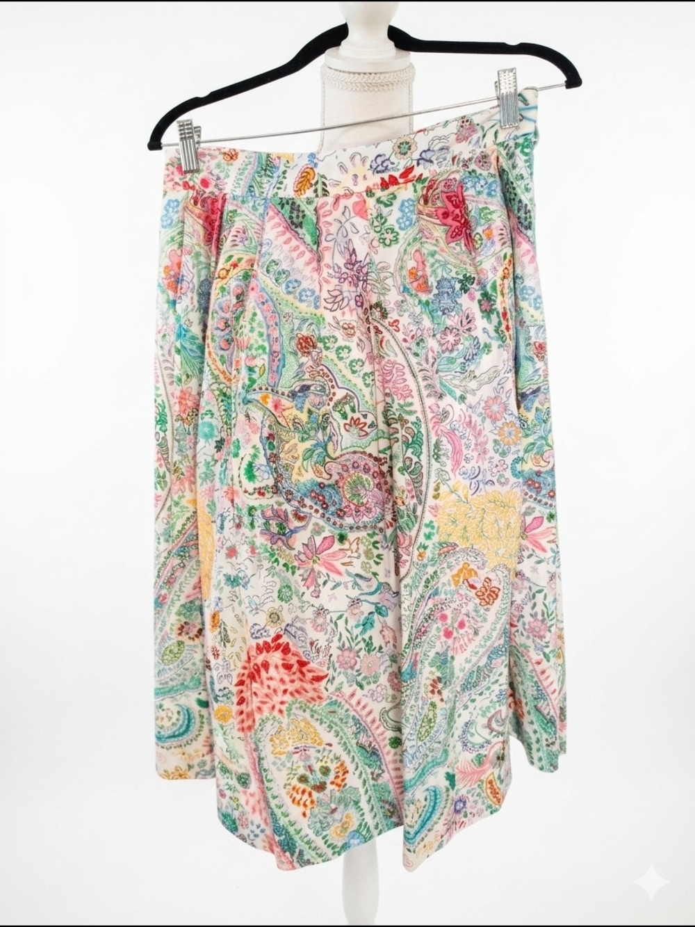 Talbots Size 6 Euc Floral Multicolor‎ Paisley Midi Skirt Croquet Feminine Preppy